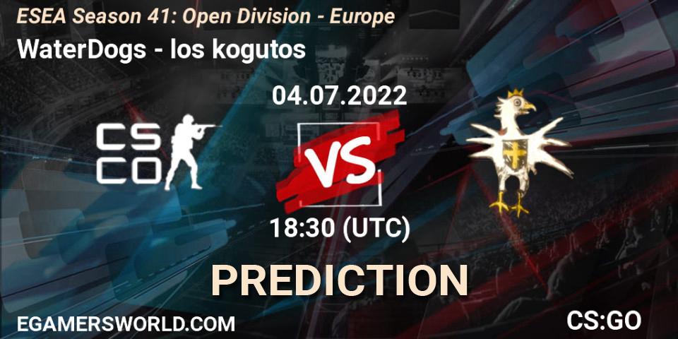 Prognoza WaterDogs - los kogutos. 04.07.2022 at 18:30, Counter-Strike (CS2), ESEA Season 41: Open Division - Europe