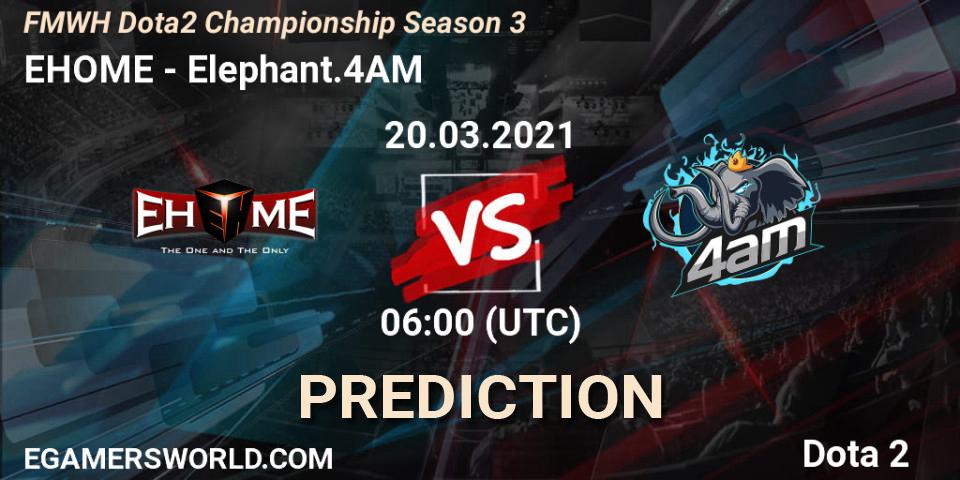 Prognoza EHOME - Elephant.4AM. 20.03.2021 at 06:00, Dota 2, FMWH Dota2 Championship Season 3