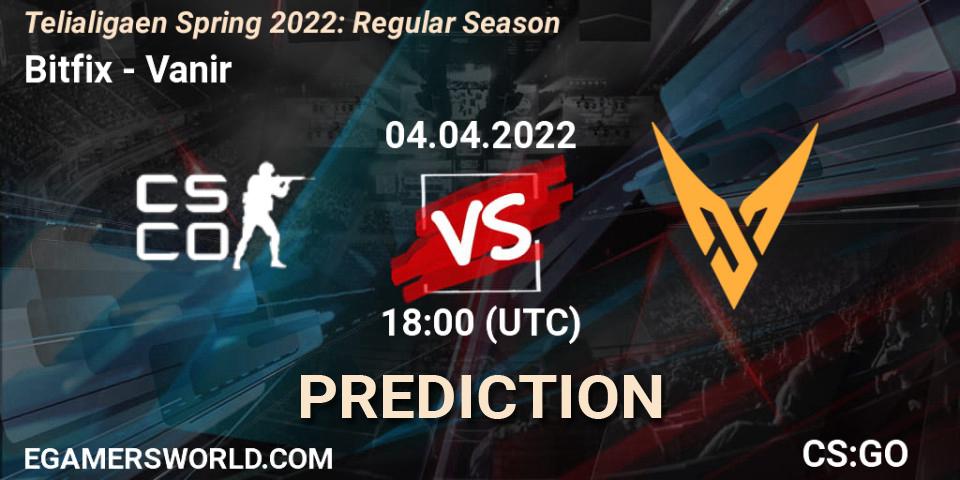 Prognoza Bitfix - Vanir. 04.04.2022 at 18:00, Counter-Strike (CS2), Telialigaen Spring 2022: Regular Season