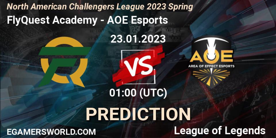 Prognoza FlyQuest Challengers - AOE Esports. 23.01.2023 at 01:00, LoL, NACL 2023 Spring - Group Stage
