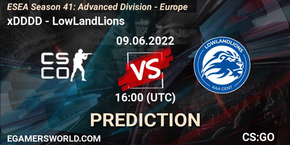 Prognoza xDDDD - LowLandLions. 09.06.2022 at 16:00, Counter-Strike (CS2), ESEA Season 41: Advanced Division - Europe