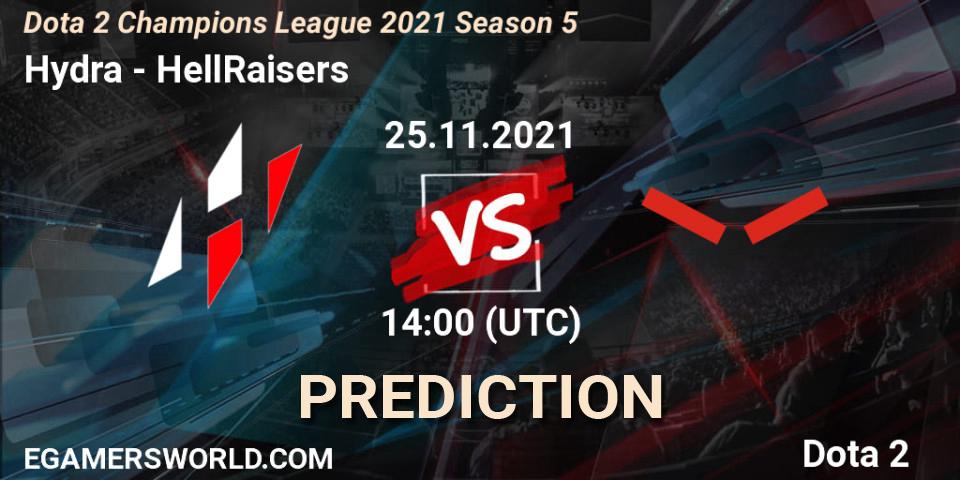 Prognoza Hydra - HellRaisers. 25.11.21, Dota 2, Dota 2 Champions League 2021 Season 5
