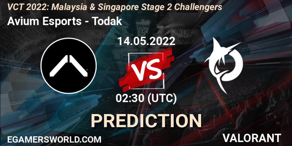 Prognoza Avium Esports - Todak. 14.05.2022 at 02:30, VALORANT, VCT 2022: Malaysia & Singapore Stage 2 Challengers
