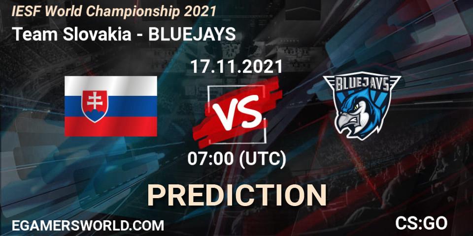 Prognoza Team Slovakia - BLUEJAYS. 17.11.21, CS2 (CS:GO), IESF World Championship 2021