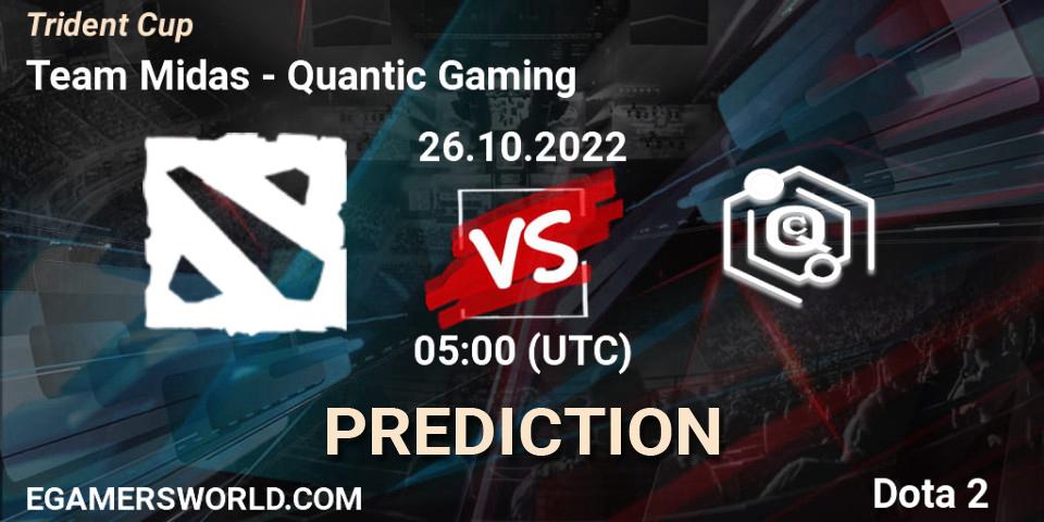 Prognoza Team Midas - Quantic Gaming. 26.10.2022 at 04:59, Dota 2, Trident Cup