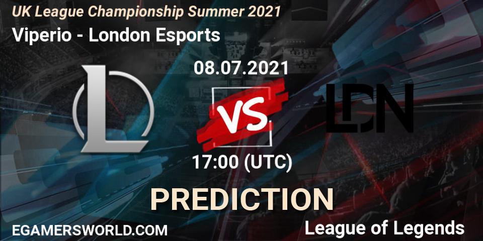 Prognoza Viperio - London Esports. 08.07.2021 at 17:00, LoL, UK League Championship Summer 2021