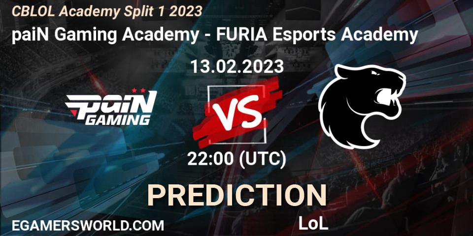 Prognoza paiN Gaming Academy - FURIA Esports Academy. 13.02.2023 at 22:00, LoL, CBLOL Academy Split 1 2023