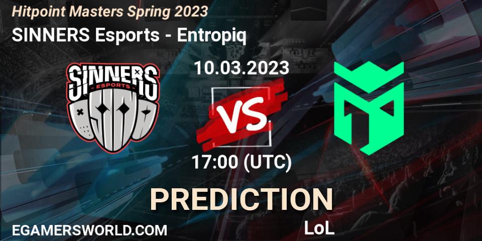 Prognoza SINNERS Esports - Entropiq. 14.02.23, LoL, Hitpoint Masters Spring 2023
