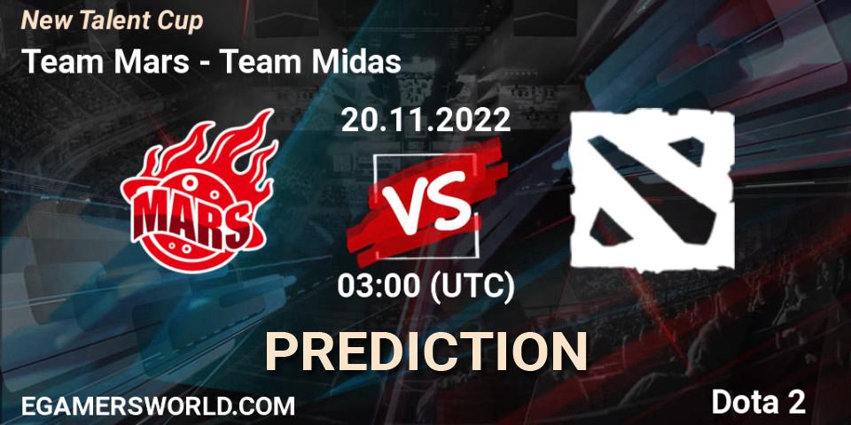 Prognoza Team Mars - Team Midas. 20.11.2022 at 03:15, Dota 2, New Talent Cup
