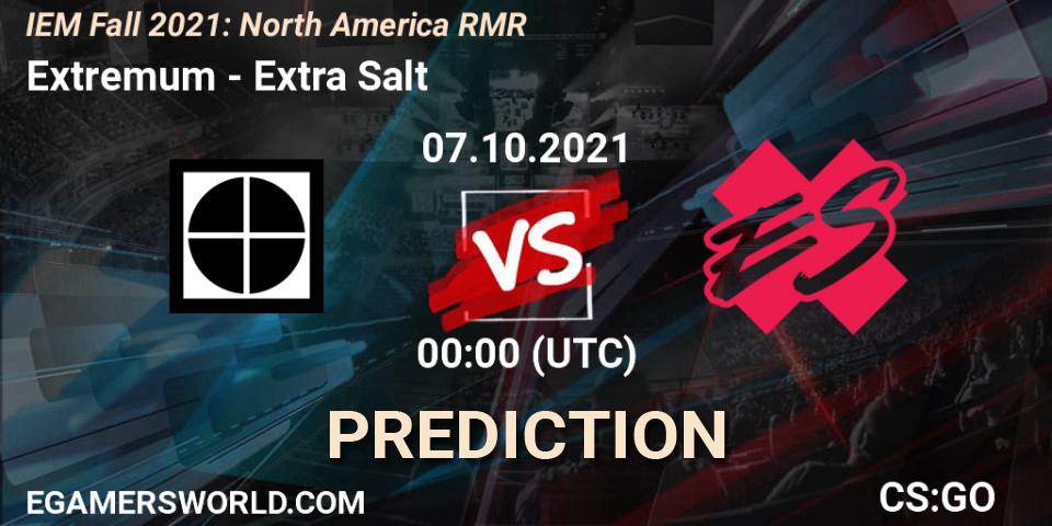 Prognoza Extremum - Extra Salt. 07.10.2021 at 00:25, Counter-Strike (CS2), IEM Fall 2021: North America RMR