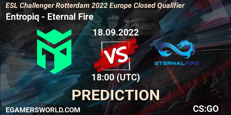 Prognoza Entropiq - Eternal Fire. 18.09.2022 at 18:00, Counter-Strike (CS2), ESL Challenger Rotterdam 2022 Europe Closed Qualifier