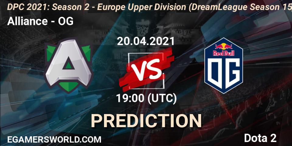 Prognoza Alliance - OG. 20.04.2021 at 19:22, Dota 2, DPC 2021: Season 2 - Europe Upper Division (DreamLeague Season 15)