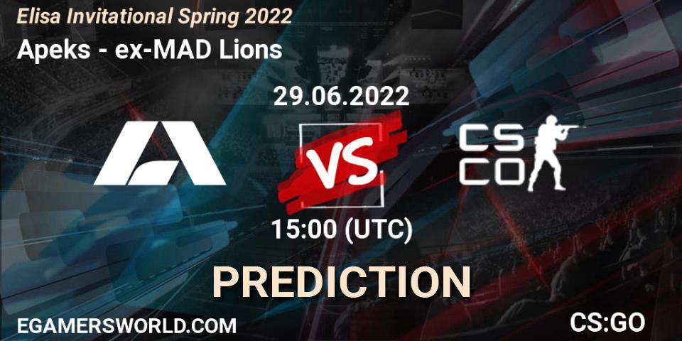 Prognoza Apeks - ex-MAD Lions. 29.06.2022 at 11:00, Counter-Strike (CS2), Elisa Invitational Spring 2022
