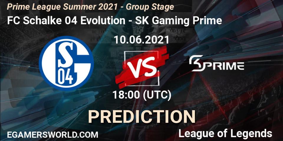 Prognoza FC Schalke 04 Evolution - SK Gaming Prime. 10.06.2021 at 17:00, LoL, Prime League Summer 2021 - Group Stage