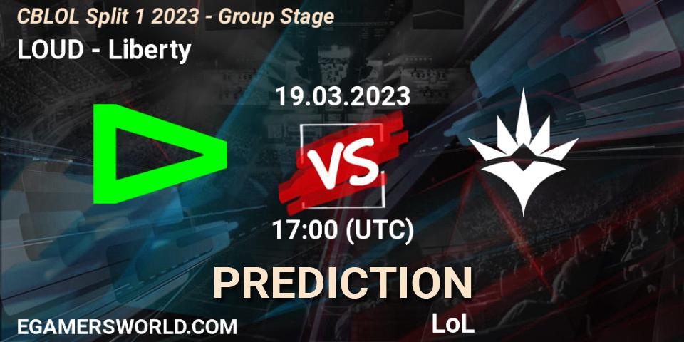Prognoza LOUD - Liberty. 19.03.2023 at 17:00, LoL, CBLOL Split 1 2023 - Group Stage