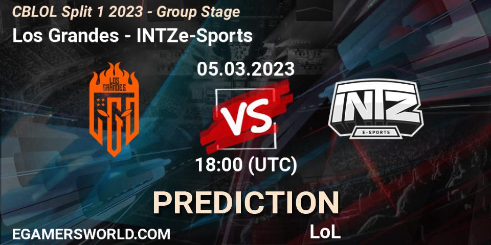 Prognoza Los Grandes - INTZ e-Sports. 05.03.2023 at 18:00, LoL, CBLOL Split 1 2023 - Group Stage