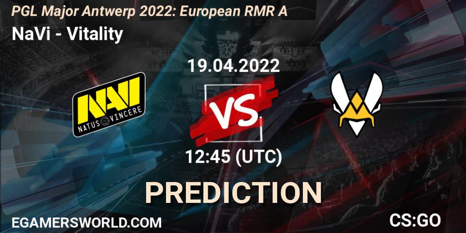 Prognoza NaVi - Vitality. 19.04.2022 at 12:15, Counter-Strike (CS2), PGL Major Antwerp 2022: European RMR A