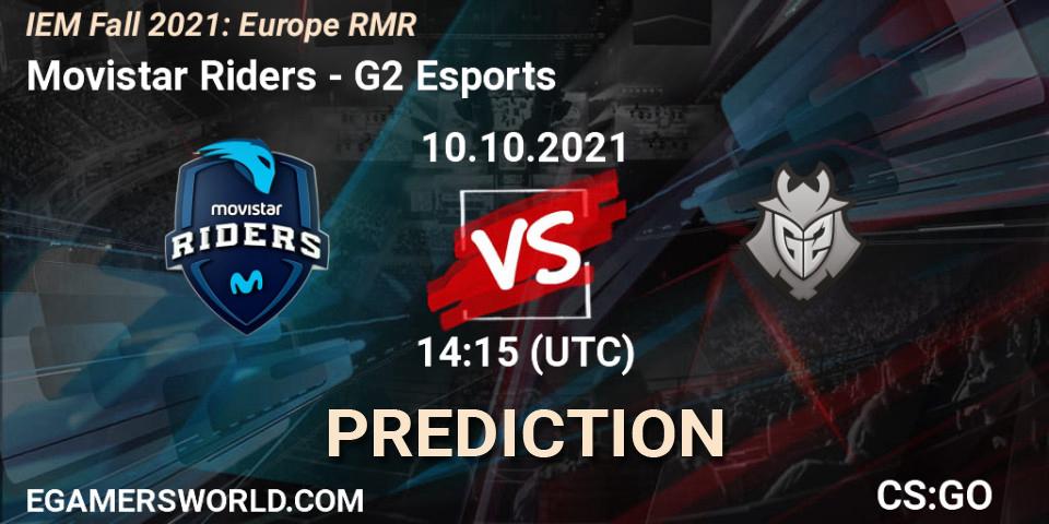 Prognoza Movistar Riders - G2 Esports. 10.10.2021 at 15:20, Counter-Strike (CS2), IEM Fall 2021: Europe RMR