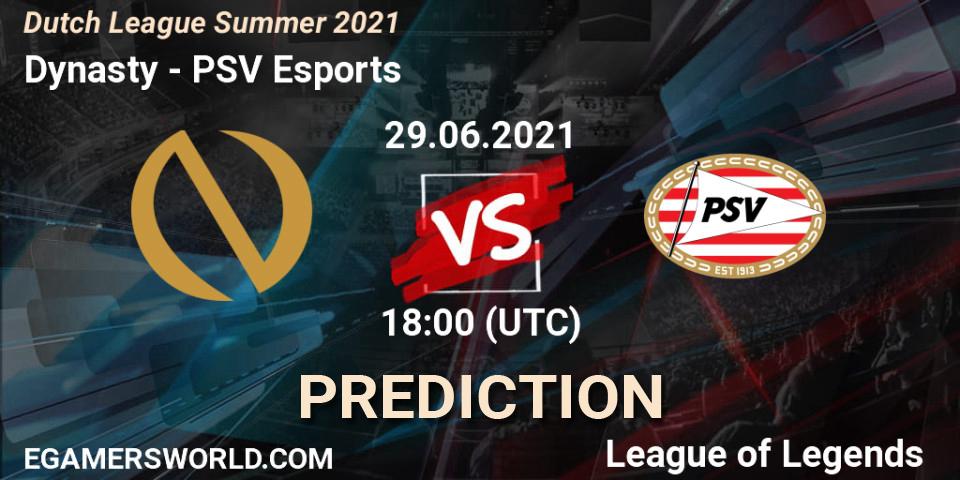 Prognoza Dynasty - PSV Esports. 01.06.2021 at 19:00, LoL, Dutch League Summer 2021