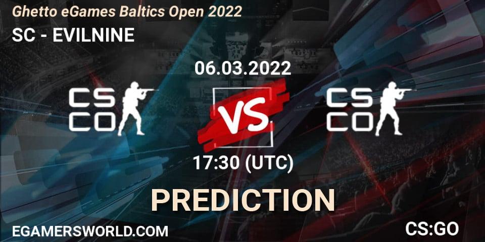Prognoza SC e-Sports - EVILNINE. 06.03.2022 at 17:30, Counter-Strike (CS2), Ghetto eGames Baltics Open