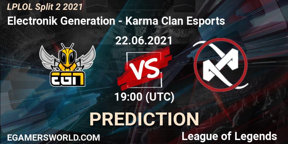 Prognoza Electronik Generation - Karma Clan Esports. 22.06.2021 at 19:00, LoL, LPLOL Split 2 2021