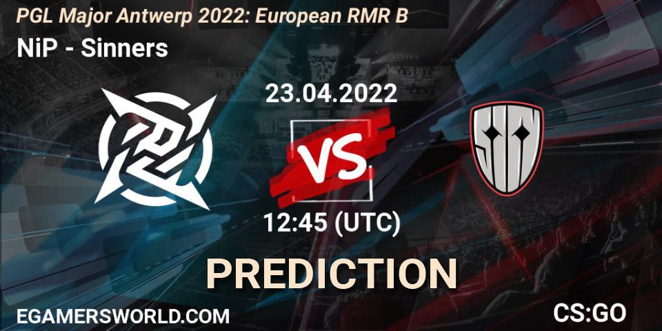 Prognoza NiP - Sinners. 23.04.2022 at 11:20, Counter-Strike (CS2), PGL Major Antwerp 2022: European RMR B