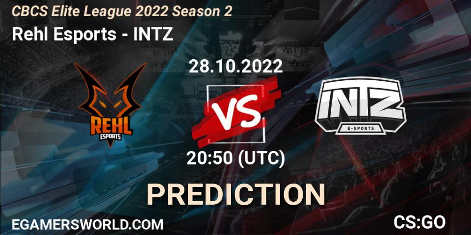Prognoza Rehl Esports - INTZ. 28.10.2022 at 20:15, Counter-Strike (CS2), CBCS Elite League 2022 Season 2