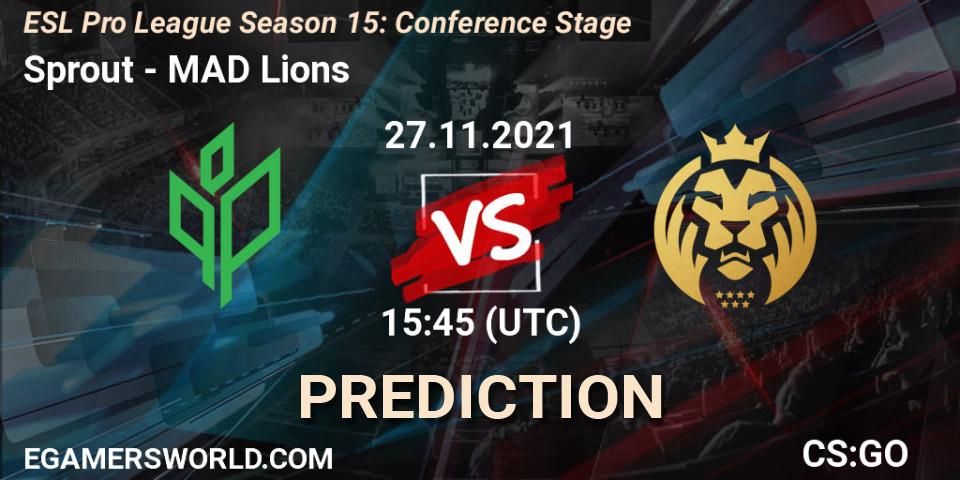 Prognoza Sprout - MAD Lions. 27.11.2021 at 15:45, Counter-Strike (CS2), ESL Pro League Season 15: Conference Stage
