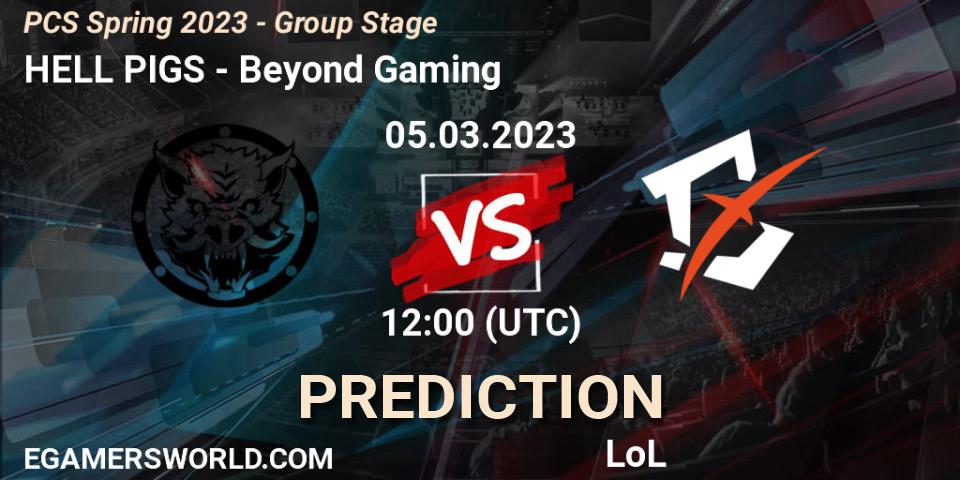 Prognoza HELL PIGS - Beyond Gaming. 19.02.2023 at 10:15, LoL, PCS Spring 2023 - Group Stage