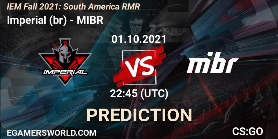Prognoza Imperial (br) - MIBR. 01.10.2021 at 22:45, Counter-Strike (CS2), IEM Fall 2021: South America RMR