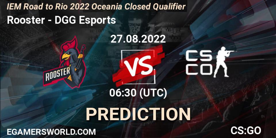 Prognoza Rooster - DGG Esports. 27.08.2022 at 06:30, Counter-Strike (CS2), IEM Road to Rio 2022 Oceania Closed Qualifier