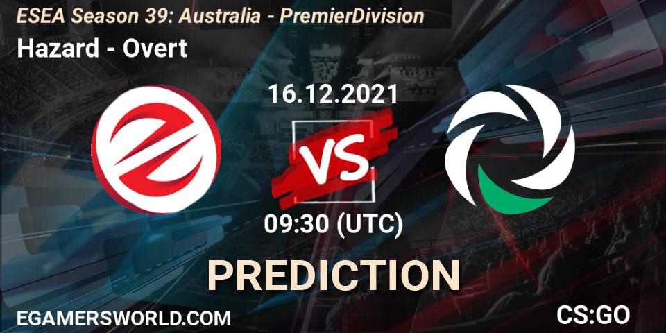 Prognoza Hazard - Overt. 16.12.2021 at 09:30, Counter-Strike (CS2), ESEA Season 39: Australia - Premier Division