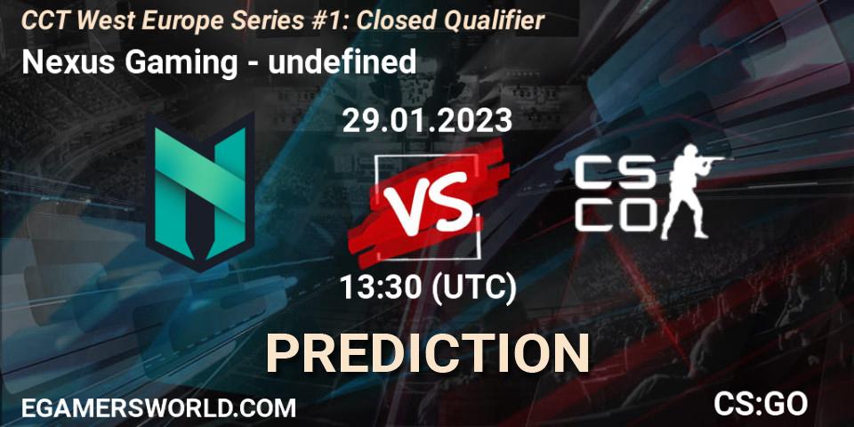 Prognoza Nexus Gaming - undefined. 29.01.2023 at 13:30, Counter-Strike (CS2), CCT West Europe Series #1: Closed Qualifier