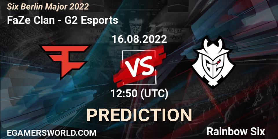 Prognoza FaZe Clan - G2 Esports. 16.08.2022 at 12:50, Rainbow Six, Six Berlin Major 2022