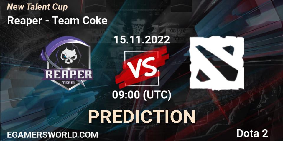 Prognoza Reaper Hashtag - Team Coke. 15.11.2022 at 10:05, Dota 2, New Talent Cup