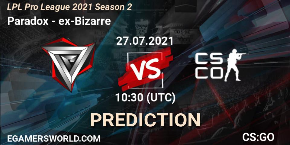 Prognoza Paradox - Ground Zero. 27.07.2021 at 11:00, Counter-Strike (CS2), LPL Pro League 2021 Season 2