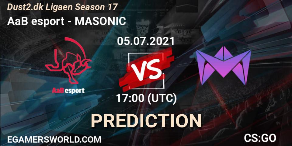 Prognoza AaB esport - MASONIC. 05.07.2021 at 17:00, Counter-Strike (CS2), Dust2.dk Ligaen Season 17