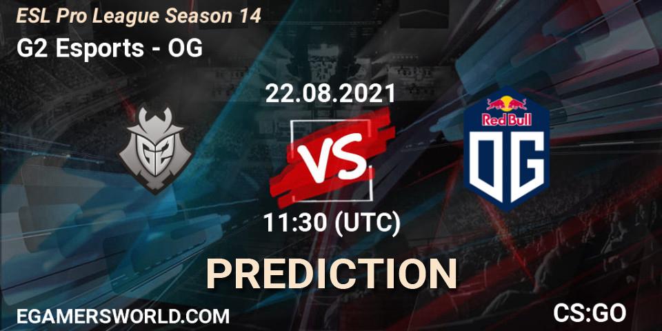 Prognoza G2 Esports - OG. 22.08.2021 at 11:30, Counter-Strike (CS2), ESL Pro League Season 14