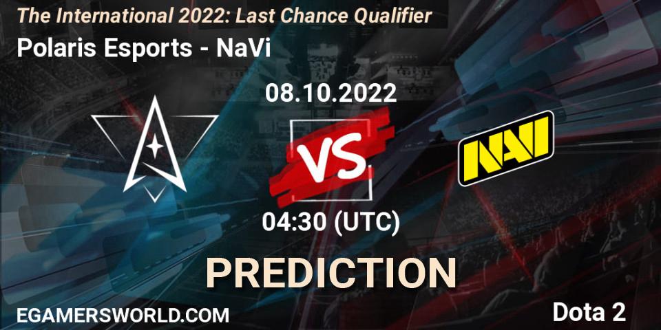 Prognoza Polaris Esports - NaVi. 08.10.22, Dota 2, The International 2022: Last Chance Qualifier