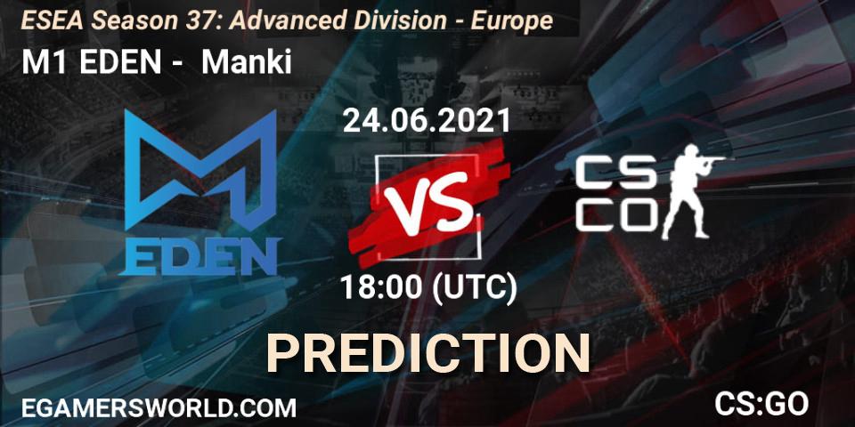 Prognoza M1 EDEN - Manki. 24.06.2021 at 18:00, Counter-Strike (CS2), ESEA Season 37: Advanced Division - Europe