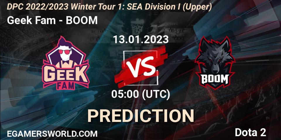 Prognoza Geek Slate - BOOM. 13.01.2023 at 05:00, Dota 2, DPC 2022/2023 Winter Tour 1: SEA Division I (Upper)
