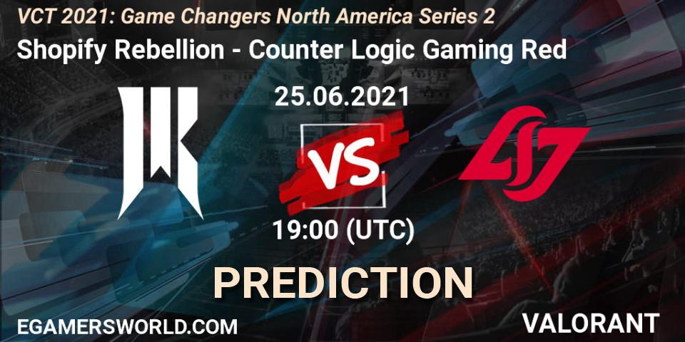Prognoza Shopify Rebellion - Counter Logic Gaming Red. 25.06.2021 at 19:00, VALORANT, VCT 2021: Game Changers North America Series 2