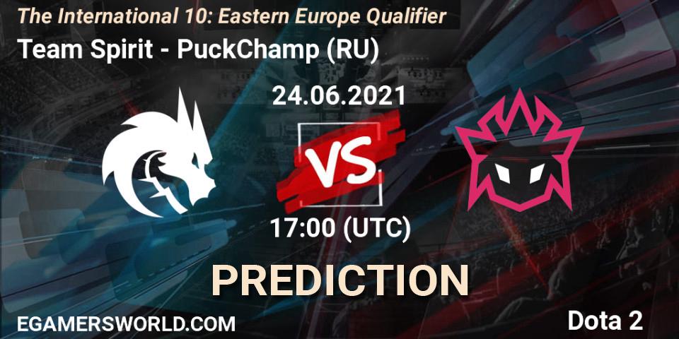 Prognoza Team Spirit - PuckChamp (RU). 24.06.2021 at 18:05, Dota 2, The International 10: Eastern Europe Qualifier