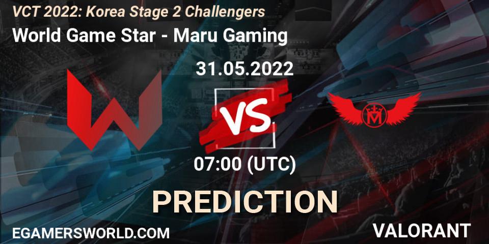 Prognoza World Game Star - Maru Gaming. 31.05.2022 at 07:00, VALORANT, VCT 2022: Korea Stage 2 Challengers