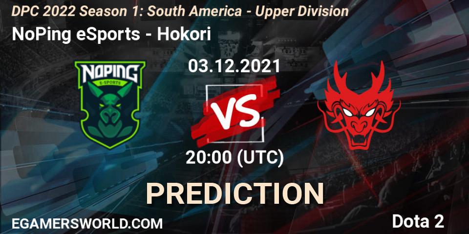Prognoza NoPing eSports - Hokori. 03.12.2021 at 20:16, Dota 2, DPC 2022 Season 1: South America - Upper Division