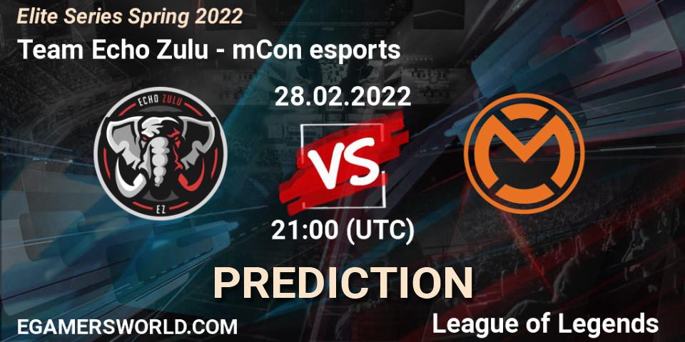 Prognoza Team Echo Zulu - mCon esports. 28.02.22, LoL, Elite Series Spring 2022