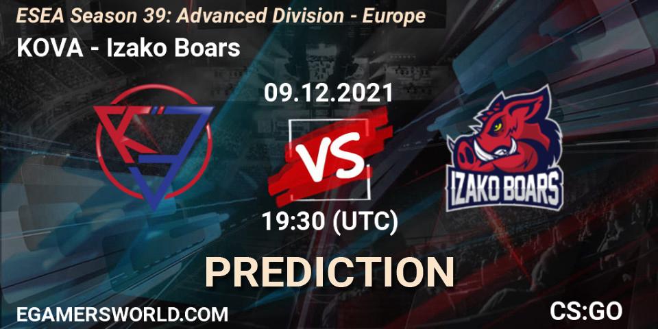 Prognoza KOVA - Izako Boars. 09.12.21, CS2 (CS:GO), ESEA Season 39: Advanced Division - Europe