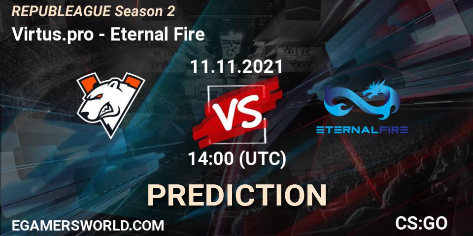 Prognoza Virtus.pro - Eternal Fire. 11.11.2021 at 15:00, Counter-Strike (CS2), REPUBLEAGUE Season 2