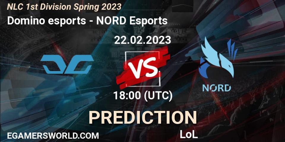 Prognoza Domino esports - NORD Esports. 22.02.23, LoL, NLC 1st Division Spring 2023