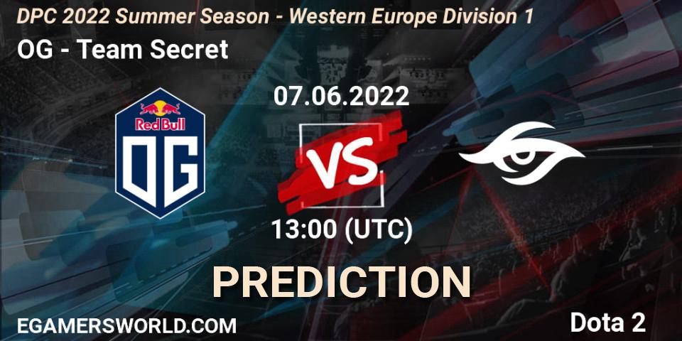 Prognoza OG - Team Secret. 07.06.2022 at 12:55, Dota 2, DPC WEU 2021/2022 Tour 3: Division I